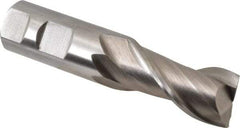 Interstate - 1", 2" LOC, 1" Shank Diam, 4-1/2" OAL, 2 Flute, High Speed Steel Square End Mill - Single End, Uncoated, Spiral Flute, Centercutting, Right Hand Cut, Right Hand Flute - Benchmark Tooling