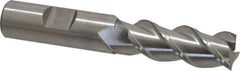 Interstate - 5/8" Diam, 1-5/8" LOC, 3 Flute Cobalt Roughing & Finishing Square End Mill - Uncoated, 3-3/4" OAL, 5/8" Shank Diam, Straight Shank, 45° Helix, Centercutting - Benchmark Tooling