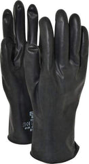 North - Size L (9), 11" Long, 13 mil Thick, Butyl Chemical Resistant Gloves - Smooth Finish, Gauntlet Cuff, Black - Benchmark Tooling