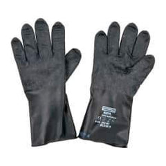 North - Size L (9), 11" Long, 13 mil Thick, Butyl Chemical Resistant Gloves - Textured Finish, Rolled Cuff, Black - Benchmark Tooling