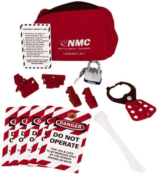 NMC - 20 Piece Electrical Lockout Kit - Keyed Differently, Comes in Pouch - Benchmark Tooling