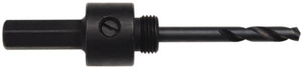 Disston - 1-1/4 to 6" Tool Diam Compatibility, Straight Shank, Steel Integral Pilot Pin, Hole Cutting Tool Arbor - 3/8" Min Chuck, Hex Shank Cross Section, Quick-Change Attachment, For Blu-Mol Extreme Hole Saws, Blu-Mol Hole Saws - Benchmark Tooling