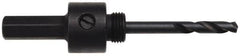 Disston - 1-1/4 to 6" Tool Diam Compatibility, Straight Shank, Steel Integral Pilot Pin, Hole Cutting Tool Arbor - 3/8" Min Chuck, Hex Shank Cross Section, Quick-Change Attachment, For Blu-Mol Extreme Hole Saws, Blu-Mol Hole Saws - Benchmark Tooling