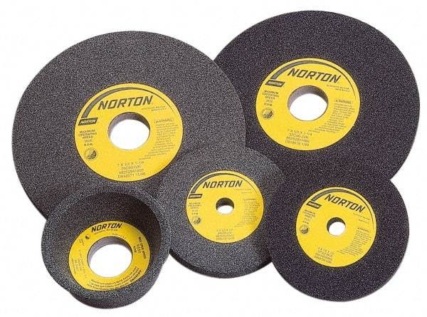 Norton - 7" Diam x 1-1/4" Hole x 1" Thick, I Hardness, 120 Grit Surface Grinding Wheel - Silicon Carbide, Type 1, Fine Grade, 3,600 Max RPM, Vitrified Bond, No Recess - Benchmark Tooling