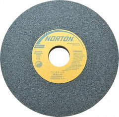 Norton - 7" Diam x 1-1/4" Hole x 1/2" Thick, J Hardness, 60 Grit Surface Grinding Wheel - Silicon Carbide, Type 1, Medium Grade, 3,600 Max RPM, Vitrified Bond, No Recess - Benchmark Tooling