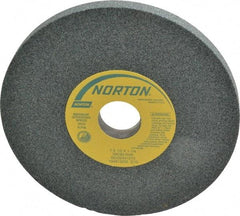 Norton - 7" Diam x 1-1/4" Hole x 1/2" Thick, K Hardness, 60 Grit Surface Grinding Wheel - Silicon Carbide, Type 1, Medium Grade, 3,600 Max RPM, Vitrified Bond, No Recess - Benchmark Tooling