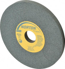 Norton - 7" Diam x 1-1/4" Hole x 1/2" Thick, J Hardness, 80 Grit Surface Grinding Wheel - Silicon Carbide, Type 1, Medium Grade, 3,600 Max RPM, Vitrified Bond, No Recess - Benchmark Tooling