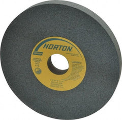 Norton - 7" Diam x 1-1/4" Hole x 3/4" Thick, J Hardness, 100 Grit Surface Grinding Wheel - Silicon Carbide, Type 1, Fine Grade, 3,600 Max RPM, Vitrified Bond, No Recess - Benchmark Tooling