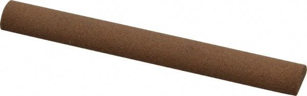 Norton - 4" Long x 1/2" Diam Aluminum Oxide Sharpening Stone - Half Round, Medium Grade - Benchmark Tooling