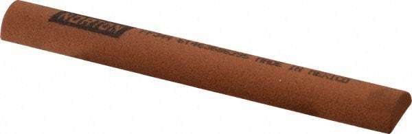 Norton - 4" Long x 1/2" Diam Aluminum Oxide Sharpening Stone - Half Round, Fine Grade - Benchmark Tooling