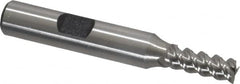 Interstate - 1/4" Diam, 5/8" LOC, 3 Flute Cobalt Roughing & Finishing Square End Mill - Uncoated, 2-7/16" OAL, 3/8" Shank Diam, Weldon Shank, 60° Helix, Centercutting, Regular Length - Benchmark Tooling