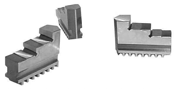 Buck Chuck Company - 12" Max Chuck Diam Compatibility, Steel Tongue & Groove Hard Lathe Top Jaws - 2" High - Benchmark Tooling