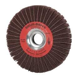Superior Abrasives - 6" Diam, 120 Grit Aluminum Oxide Duplex Wheel - 1" Hole, 1" Wide, Coated, Fine Grade, 4,500 Max RPM - Benchmark Tooling