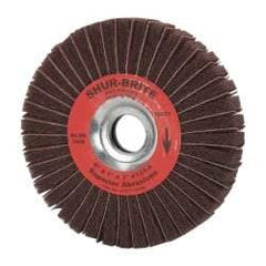 Superior Abrasives - 6" Diam, 120 Grit Aluminum Oxide Duplex Wheel - 1" Hole, 1" Wide, Coated, Fine Grade, 4,500 Max RPM - Benchmark Tooling