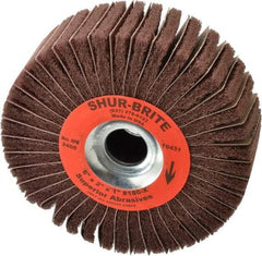 Superior Abrasives - 6" Diam, 180 Grit Aluminum Oxide Duplex Wheel - 1" Hole, 2" Wide, Coated, Very Fine Grade, 4,500 Max RPM - Benchmark Tooling