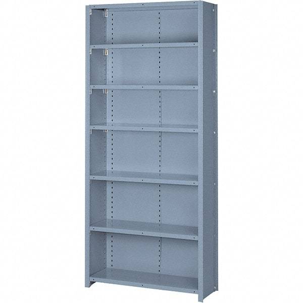 Lyon - 7 Shelf, 1,300 Lb. Capacity, Closed Shelving Starter Unit - 36 Inch Wide x 18 Inch Deep x 84 Inch High, Gray - Benchmark Tooling