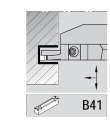 Kennametal - 5mm Groove Width, 19mm Max Depth of Cut, Right Hand Cut, A4M-B Indexable Grooving Blade - 5 Seat Size, Series A4 - Benchmark Tooling