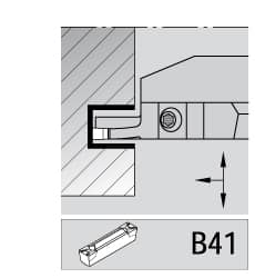 Kennametal - 4mm Groove Width, 14mm Max Depth of Cut, Right Hand Cut, A4M-A Indexable Grooving Blade - 4 Seat Size, Series A4 - Benchmark Tooling