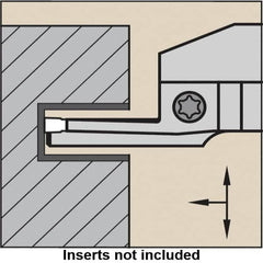 Kennametal - 6mm Groove Width, 24mm Max Depth of Cut, Left Hand Cut, A4M-B Indexable Grooving Blade - 6 Seat Size, A4G0600M06P04GMP Insert Style, Series A4 - Benchmark Tooling