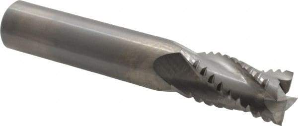 M.A. Ford - 1/2" Diam, 1" LOC, 4 Flute Solid Carbide Roughing & Finishing Square End Mill - Uncoated, 3" OAL, 1/2" Shank Diam, Straight Shank, 30° Helix, Centercutting, Regular Length - Benchmark Tooling