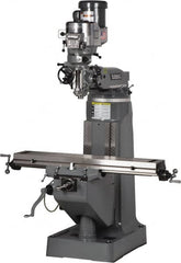 Bridgeport - 9" Table Width x 49" Table Length, Variable Speed Pulley Control, 3 Phase Knee Milling Machine - R8 Spindle Taper, 2 hp - Benchmark Tooling