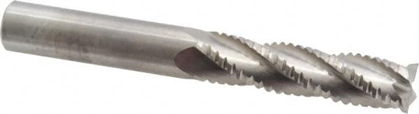 M.A. Ford - 1/2" Diam, 2" LOC, 4 Flute Solid Carbide Roughing & Finishing Square End Mill - Uncoated, 4" OAL, 1/2" Shank Diam, Straight Shank, 30° Helix, Centercutting, Extra Long Length - Benchmark Tooling