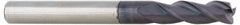 Accupro - 11/32", 3 Flute, Single End, Solid Carbide, 0.02" Corner Radius End Mill - 2-1/2" OAL, 35° Helix, Right Hand Flute, 1" LOC, Right Hand Cut - Benchmark Tooling