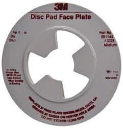 3M - 4-1/2" Max Diam, Abrasive Disc Face Plate - 5/8-11, 10,000 RPM - Benchmark Tooling