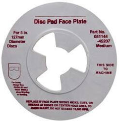 3M - 5" Max Diam, Abrasive Disc Face Plate - 5/8-11, 9,500 RPM - Benchmark Tooling