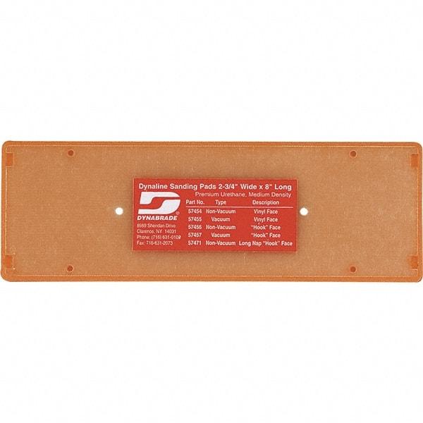 Dynabrade - 8 x 2-3/4" Rectangular Adhesive/PSA Backing Pad - Dynaline Compatible, Clip Attachment, Nonvacuum Pad, 3/8" Thick, Medium Density - Benchmark Tooling