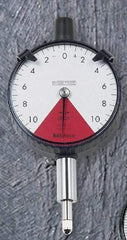 Mitutoyo - 1.6mm Range, 80-0-80 Dial Reading, 0.02mm Graduation Dial Drop Indicator - 2-1/8" Dial, 2mm Range per Revolution, 0.016mm Accuracy - Benchmark Tooling