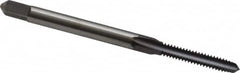 Kennametal - #4-40 UNC 2B/3B 3 Flute TiCN Finish High Speed Steel Straight Flute Standard Hand Tap - Plug, Right Hand Thread, 1-7/8" OAL, 9/16" Thread Length, H2 Limit, Oversize - Exact Industrial Supply