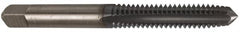 Cleveland - 5/16-18 UNC 2B 4 Flute TiCN Finish High Speed Steel Straight Flute Standard Hand Tap - Plug, Right Hand Thread, 0.69" Thread Length, H3 Limit, Oversize - Exact Industrial Supply