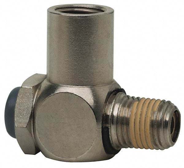 Norgren - 1/2" Female NPT x 1/2" Male NPT Tamper Resistant Flow Control Valve - 5 to 150 psi, Needle Valve & Brass Material - Benchmark Tooling