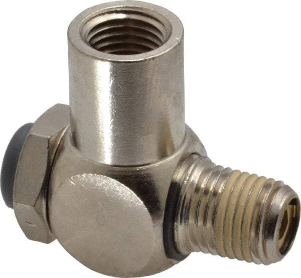 Norgren - 1/4" Female NPT x 1/4" Male NPT Tamper Resistant Flow Control Valve - 5 to 150 psi, Needle Valve & Brass Material - Benchmark Tooling