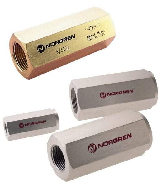 Norgren - 1-1/2" NPT Low Flow Air Fuse - 0 to 232 psi, Shutoff Valve & Aluminum Material - Benchmark Tooling