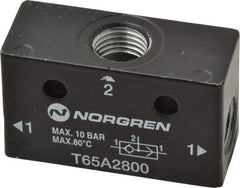 Norgren - 1/4" NPT x 1/4" NPT Shuttle Valve - 10 to 145 psi & Zinc Body - Benchmark Tooling