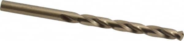 Triumph Twist Drill - 1/4" 135° Cobalt Jobber Drill - Oxide/Gold Finish, Right Hand Cut, Spiral Flute, Straight Shank, 4" OAL, Split Point - Benchmark Tooling