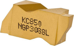 Kennametal - 3088NGP Grade KC850, 2.24mm Cutting Width Carbide Grooving Insert - 2.39mm Max Depth of Cut, Left Hand, 0.19mm Corner Radius, TiC/TiCN/TiN Finish - Benchmark Tooling