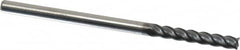 Accupro - 1/8", 3/4" LOC, 1/8" Shank Diam, 2-1/4" OAL, 4 Flute, Solid Carbide Square End Mill - Single End, AlTiN Finish, Spiral Flute, 40° Helix, Centercutting, Right Hand Cut, Right Hand Flute - Benchmark Tooling