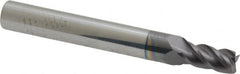 Accupro - 13/64", 3/8" LOC, 1/4" Shank Diam, 2" OAL, 4 Flute, Solid Carbide Square End Mill - Single End, AlTiN Finish, Spiral Flute, 40° Helix, Centercutting, Right Hand Cut, Right Hand Flute - Benchmark Tooling