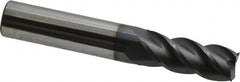 Accupro - 27/64", 1" LOC, 7/16" Shank Diam, 2-3/4" OAL, 4 Flute, Solid Carbide Square End Mill - Single End, AlTiN Finish, Spiral Flute, 40° Helix, Centercutting, Right Hand Cut, Right Hand Flute - Benchmark Tooling