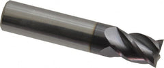 Accupro - 15/32", 5/8" LOC, 1/2" Shank Diam, 2-1/2" OAL, 4 Flute, Solid Carbide Square End Mill - Single End, AlTiN Finish, Spiral Flute, 40° Helix, Centercutting, Right Hand Cut, Right Hand Flute - Benchmark Tooling