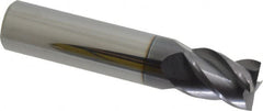 Accupro - 31/64", 5/8" LOC, 1/2" Shank Diam, 2-1/2" OAL, 4 Flute, Solid Carbide Square End Mill - Single End, AlTiN Finish, Spiral Flute, 40° Helix, Centercutting, Right Hand Cut, Right Hand Flute - Benchmark Tooling