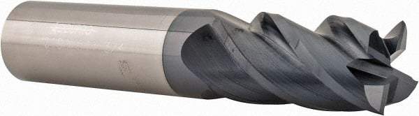 Accupro - 3/4", 1-1/2" LOC, 3/4" Shank Diam, 4" OAL, 4 Flute, Solid Carbide Square End Mill - Single End, AlTiN Finish, Spiral Flute, 40° Helix, Centercutting, Right Hand Cut, Right Hand Flute - Benchmark Tooling