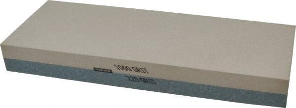 Norton - 8" Long x 3" Wide x 1" Thick, Sharpening Stone - Rectangle, 220/1000 Grit, Very Fine, Ultra Fine Grade - Benchmark Tooling