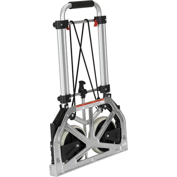 Vestil - 250 Lb Capacity 26" OAH Hand Truck - Fold Away Handle, Aluminum, Rubber Wheels - Benchmark Tooling