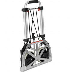 Vestil - 250 Lb Capacity 26" OAH Hand Truck - Fold Away Handle, Aluminum, Rubber Wheels - Benchmark Tooling