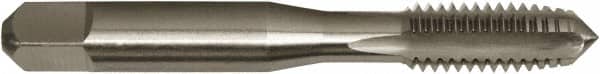 Vermont Tap & Die - #4-48 UNF 2B 3 Flute Bright Finish High Speed Steel Straight Flute Standard Hand Tap - Plug, Right Hand Thread, 1-7/8" OAL, 9/16" Thread Length, H2 Limit, Oversize - Exact Industrial Supply