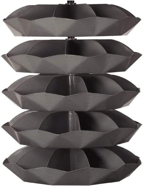 Durham - 2,500 Lb Capacity, 22" Deep x 57-1/2" High, Rotating Bin Rack - 1 Side, Gray Steel Bins - Benchmark Tooling